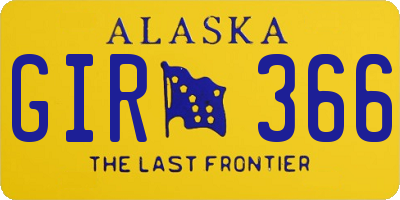 AK license plate GIR366