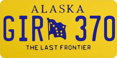 AK license plate GIR370