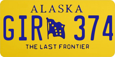 AK license plate GIR374