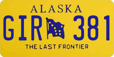 AK license plate GIR381