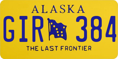 AK license plate GIR384
