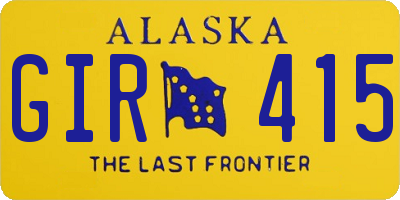 AK license plate GIR415