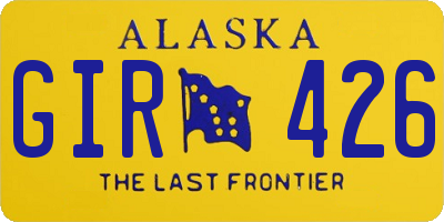 AK license plate GIR426