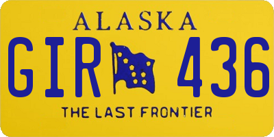 AK license plate GIR436