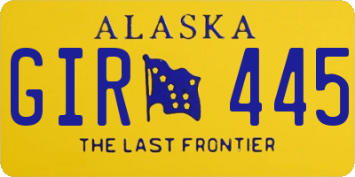 AK license plate GIR445