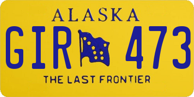 AK license plate GIR473