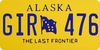 AK license plate GIR476