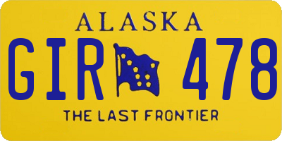 AK license plate GIR478