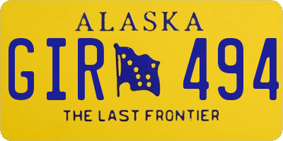AK license plate GIR494