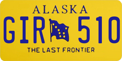 AK license plate GIR510