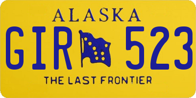 AK license plate GIR523