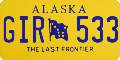AK license plate GIR533
