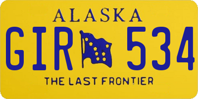 AK license plate GIR534