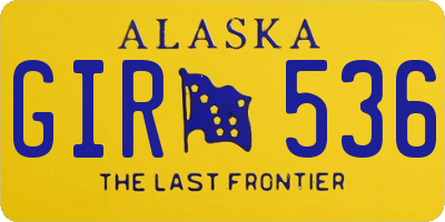 AK license plate GIR536