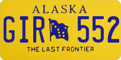 AK license plate GIR552