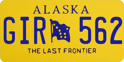 AK license plate GIR562