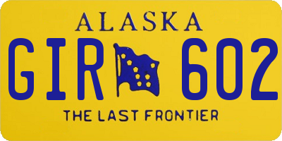 AK license plate GIR602