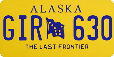 AK license plate GIR630