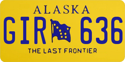 AK license plate GIR636
