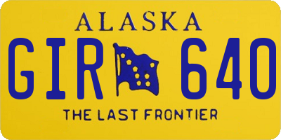 AK license plate GIR640