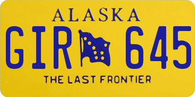 AK license plate GIR645