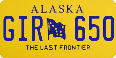 AK license plate GIR650
