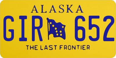 AK license plate GIR652