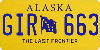 AK license plate GIR663