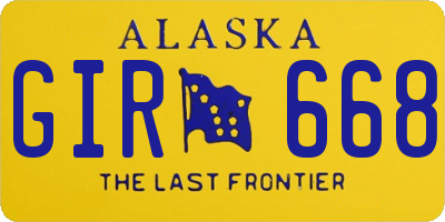 AK license plate GIR668
