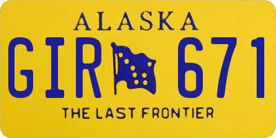 AK license plate GIR671