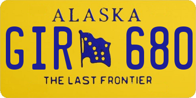 AK license plate GIR680