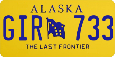 AK license plate GIR733