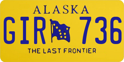 AK license plate GIR736