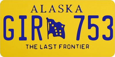 AK license plate GIR753