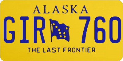 AK license plate GIR760