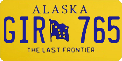 AK license plate GIR765