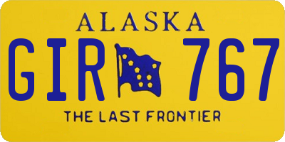 AK license plate GIR767