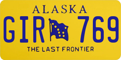 AK license plate GIR769
