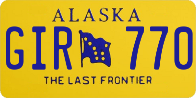 AK license plate GIR770