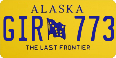 AK license plate GIR773