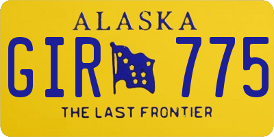 AK license plate GIR775