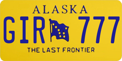AK license plate GIR777