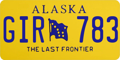 AK license plate GIR783