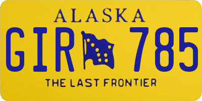 AK license plate GIR785