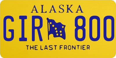 AK license plate GIR800