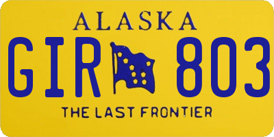 AK license plate GIR803