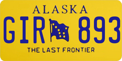AK license plate GIR893