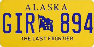 AK license plate GIR894