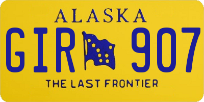 AK license plate GIR907