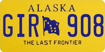 AK license plate GIR908